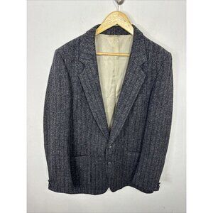 Vintage Woodwards Scotland Tweed Gray Wool Men 42‎ Sports Coat Blazer